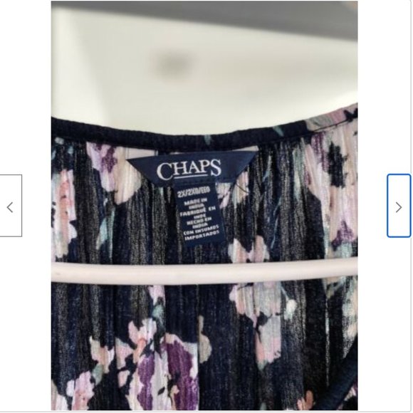 Chaps Women’s Floral Casual Top - Blue - 2x - NWOT - Picture 2 of 3